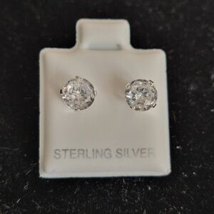 .925 Sterling Silver White Stud Earrings, Jewelry